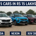 Featured collage of the top 5 cars under ₹15 lakhs in India – 2025