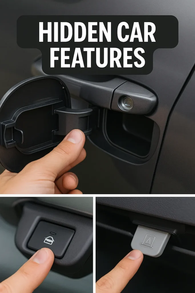  A close-up collage of unique automotive features that are often missed.