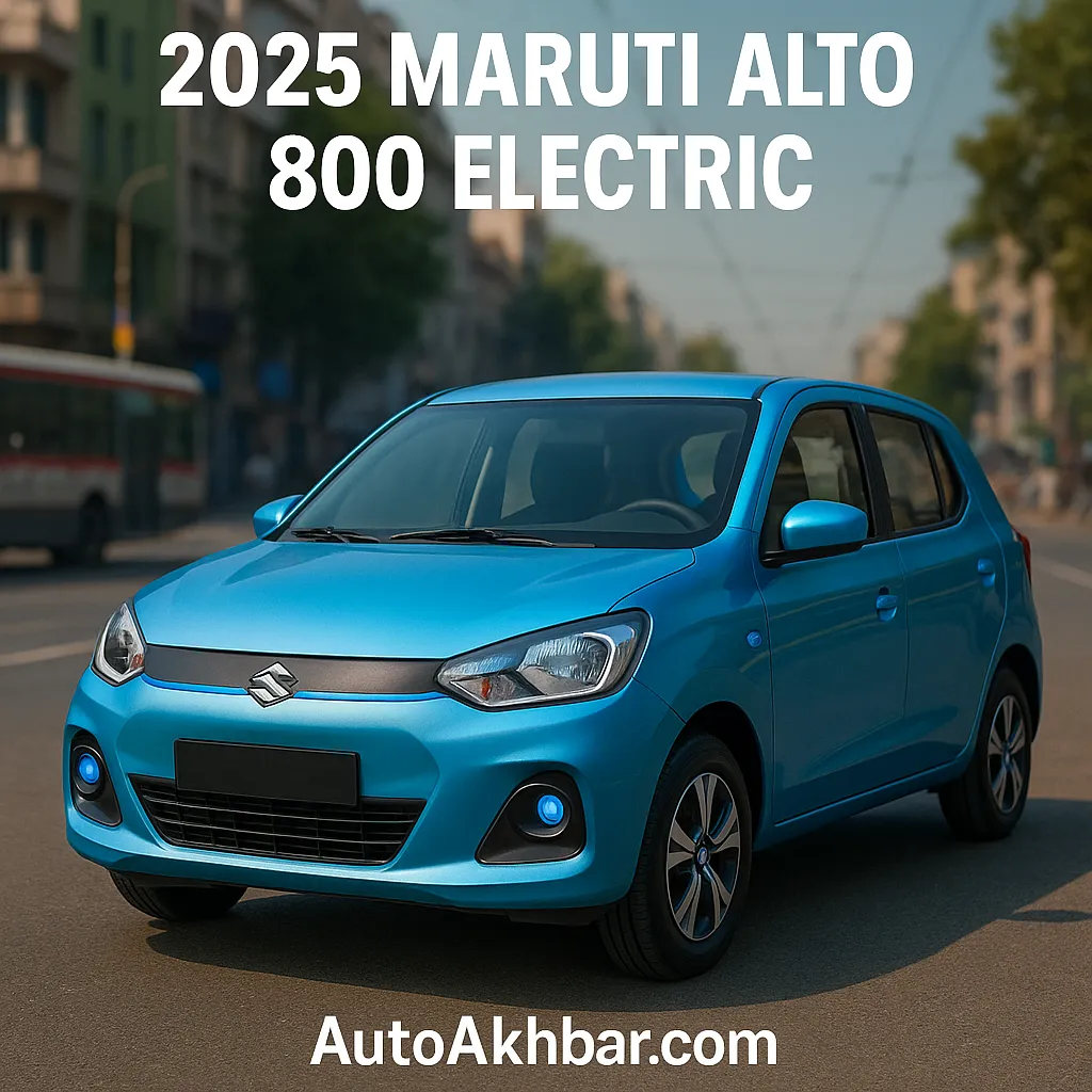 2025 Maruti Alto 800 Electric concept with blue EV styling in urban India