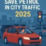 Featured illustration of a car in city traffic with fuel-saving symbols (2025)