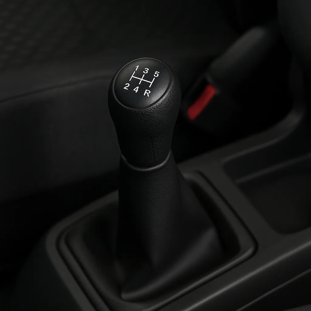 Manual transmission gear lever with visible H-pattern