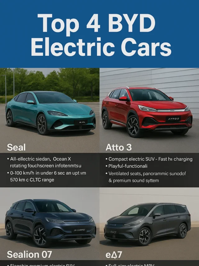 Top 4 BYD Electric Cars to Buy in 2025: Detailed Review & Price