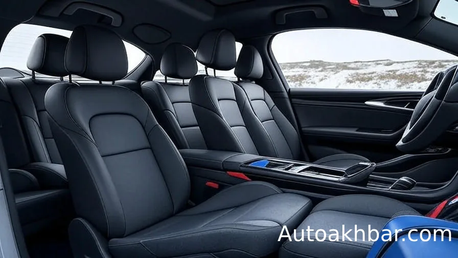 Rear passenger seats of BMW M340i 2025 with spacious legroom – autoakhbar.com