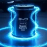BYD’s Gen 2 Blade Battery with futuristic energy effect and electric car background