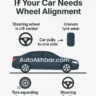 Signs your car needs wheel alignment – steering off-center, tyre wear, pulling to one side