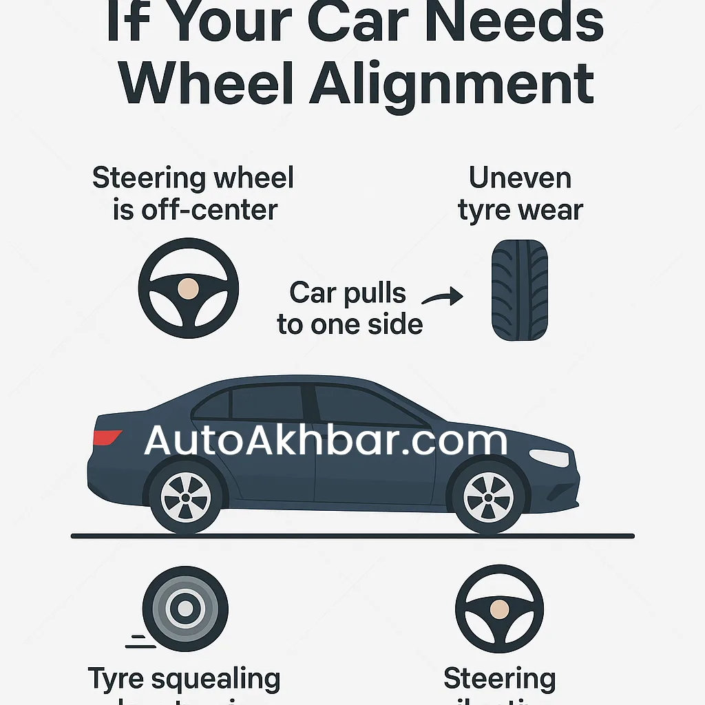 How to Know If Your Car Needs Wheel Alignment : Signs your car needs wheel alignment – steering off-center, tyre wear, pulling to one side
