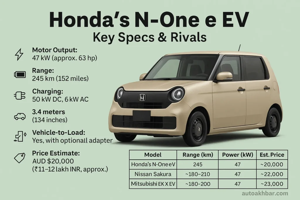 Honda N-One e EV Front View with Japanese Street Background