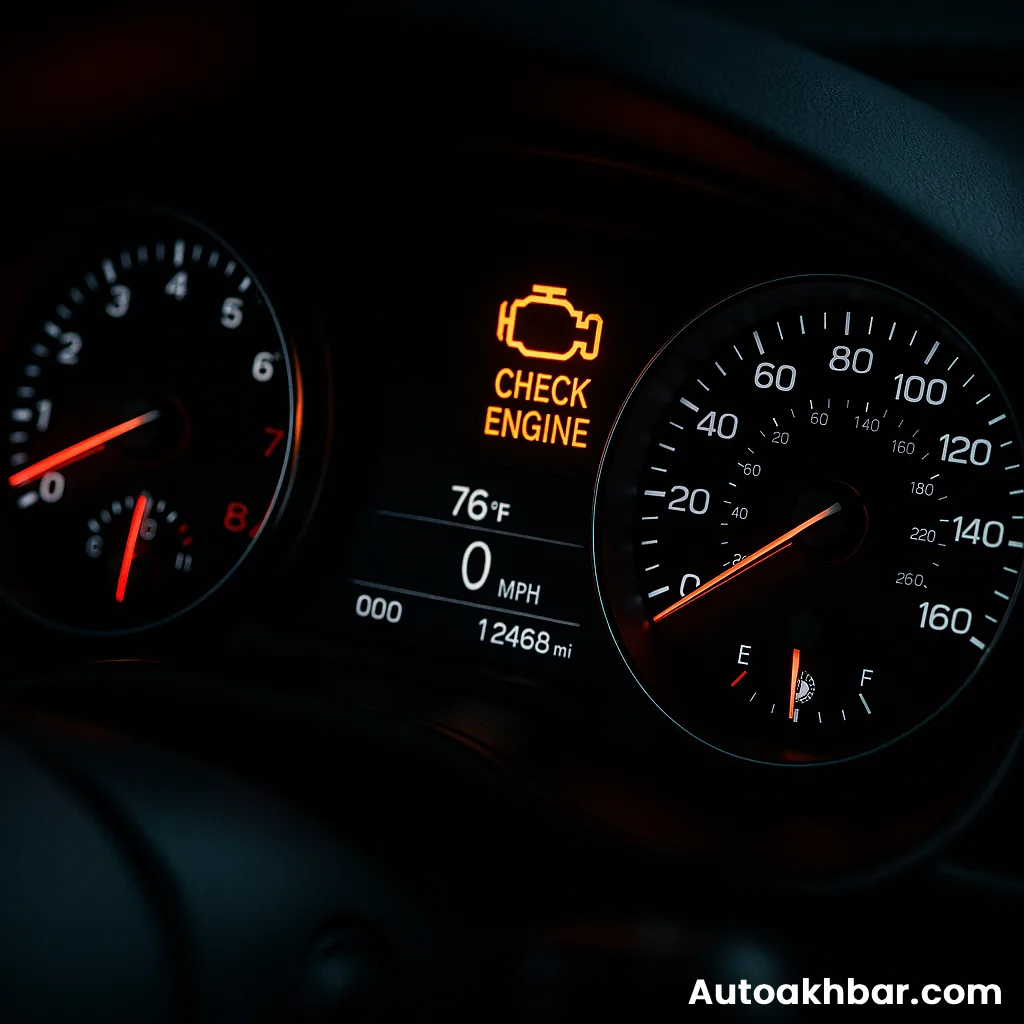 Car dashboard with CNG and petrol switch button during CNG kit installation