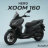 Hero Xoom 160 adventure scooter front three-quarter view in black with sporty design