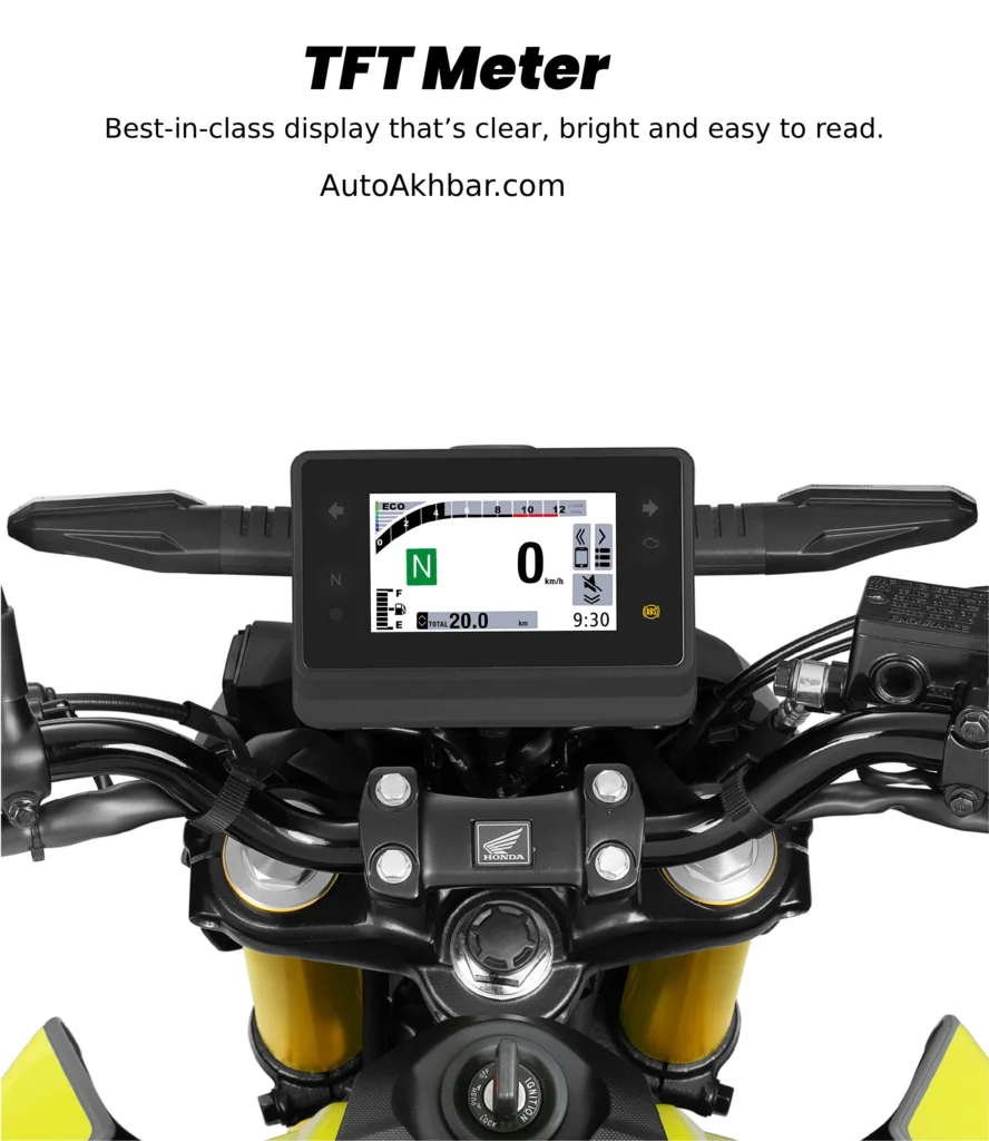 Honda CB 125 Hornet 2025 in Lemon Ice Yellow color with sporty design and gold USD forks