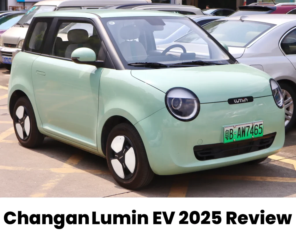 Changan Lumin EV 2025 in mint green color parked outdoors