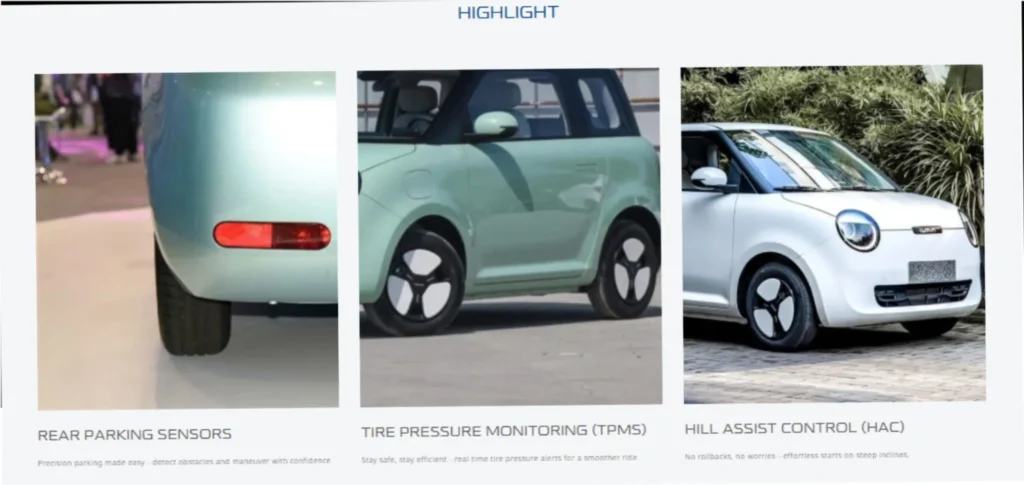 Changan Lumin EV 2025 in mint green color parked outdoors