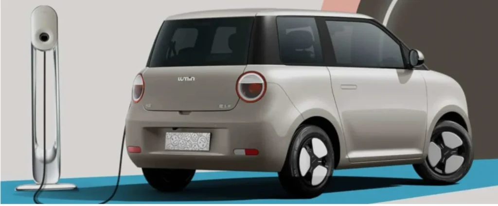 Changan Lumin EV 2025 in mint green color parked outdoors