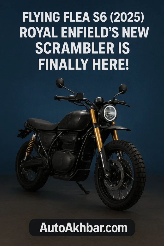 Royal Enfield Flying Flea S6 2025 Scrambler First Look with AutoAkhbar Branding