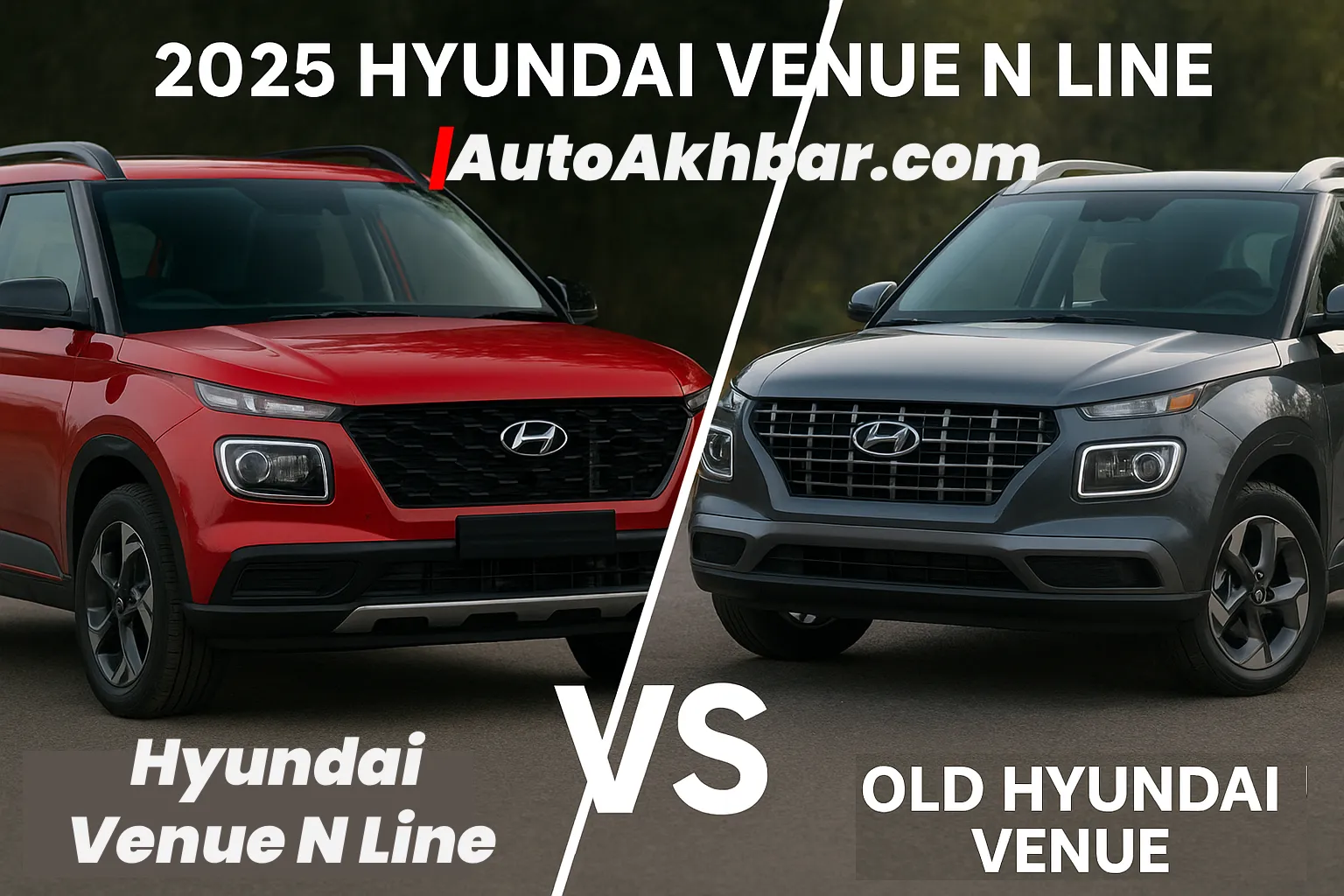 2025 Hyundai Venue N Line vs Old Hyundai Venue front design comparison