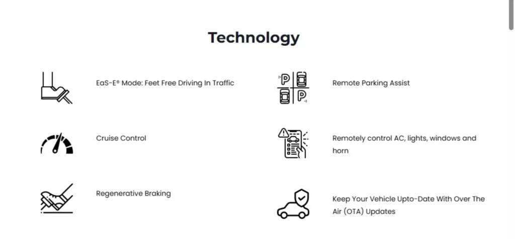 PMV Electric Car EaS-E 2025 model Features