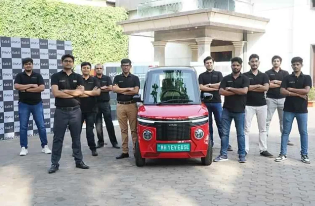 PMV Electric Car EaS-E 2025 model in red color