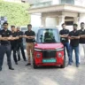 PMV Electric Car EaS-E 2025 model in red color