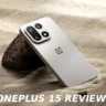 OnePlus 15 front and back showcasing display and triple camera setup