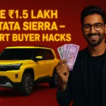 Tata Sierra discount hacks with man holding rupees