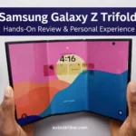 Samsung Galaxy Z Trifold hands-on review showing the trifold display with real user experience