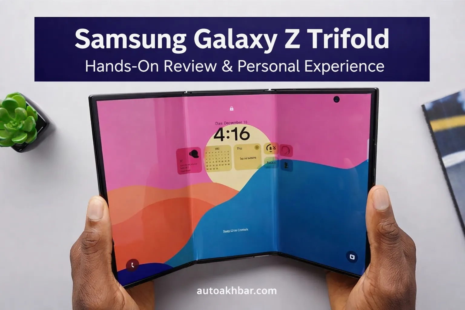 Samsung Galaxy Z Trifold hands-on review showing the trifold display with real user experience