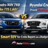 Mahindra XUV 7XO vs Hyundai Creta comparison showing XUV 7XO as a budget SUV under 15 lakh for Creta buyers