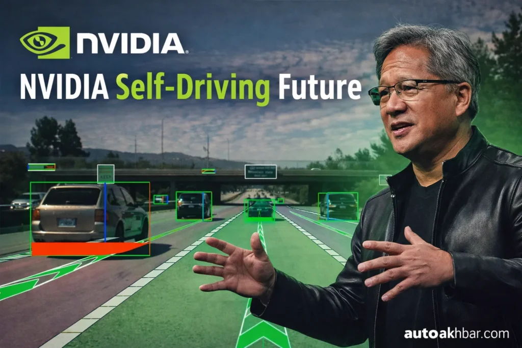 Lucid robotaxi powered by Nvidia AI technology operating as an Uber autonomous vehicle