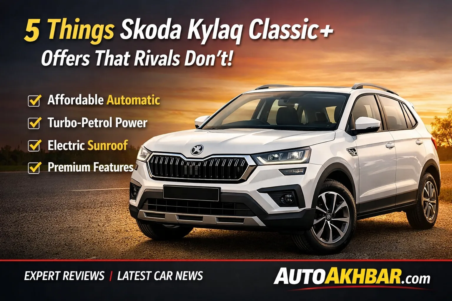 5 things Skoda Kylaq Classic+ offers that rivals don’t, including automatic gearbox, sunroof and turbo petrol engine