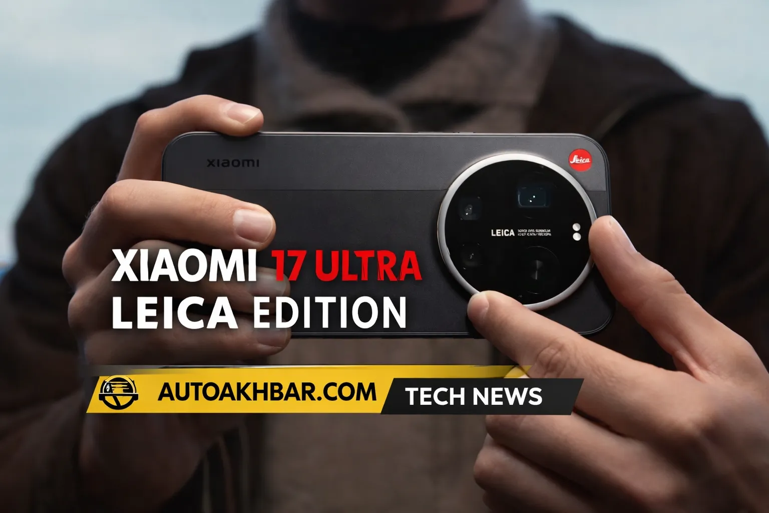 Xiaomi 17 Ultra smartphone showcasing Leica camera system and premium design