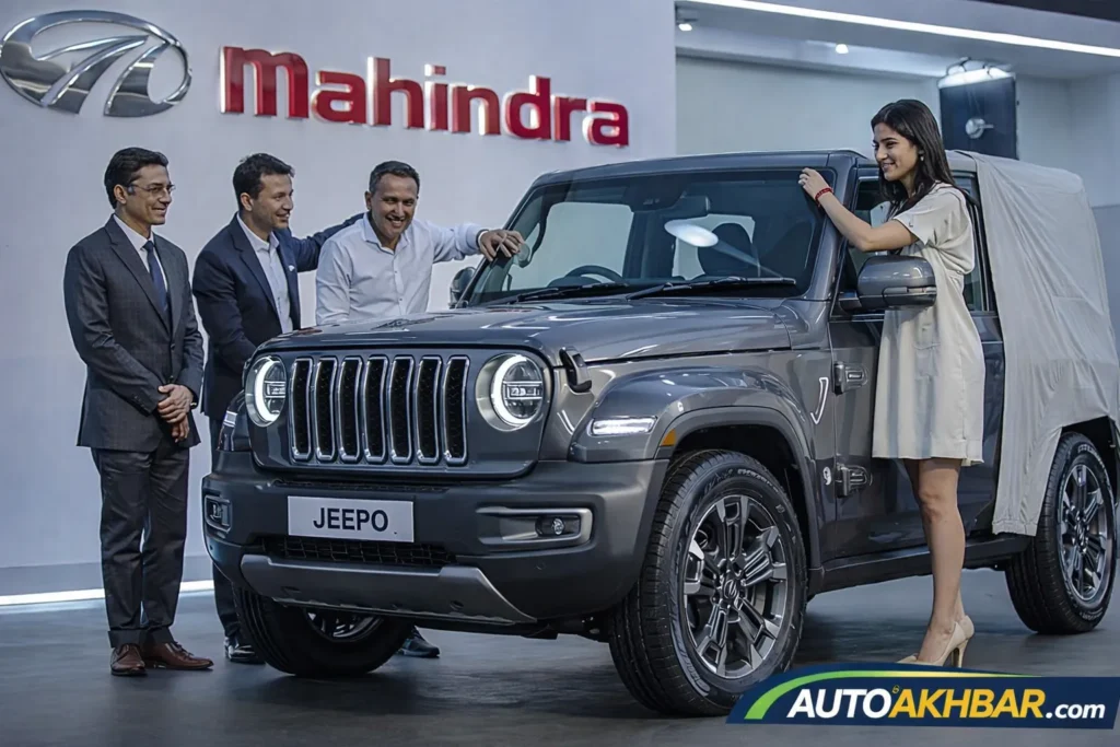 Mahindra Jeeto Mini Jeep 2026 unveiled at an event, showcasing its rugged build, premium stance, and practical design.
