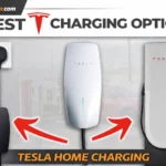 Tesla home charger installation in a modern garage showing Wall Connector setup
