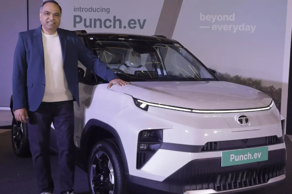 Tata Punch EV 2026 launch event showing new electric SUV with 355KM range and ₹6.5 lakh plan