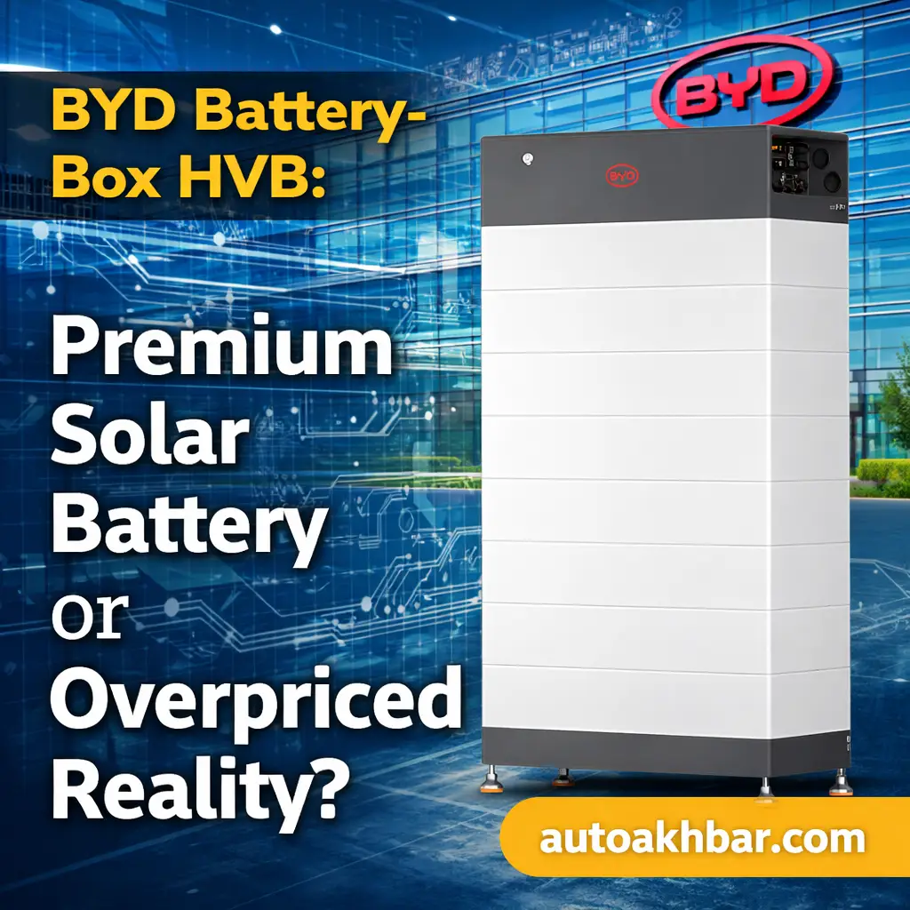 BYD Battery-Box HVB high-voltage solar battery with technology background and branding showing premium solar battery or overpriced reality