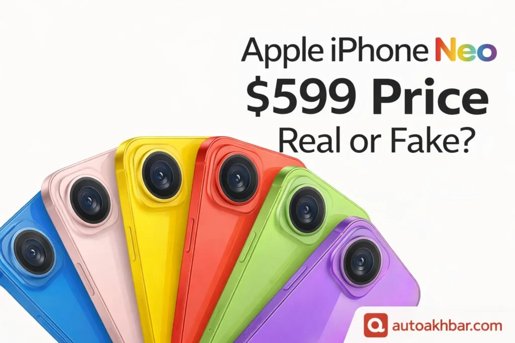 Apple iPhone Neo colorful design leak showing multiple color options with $599 price rumor