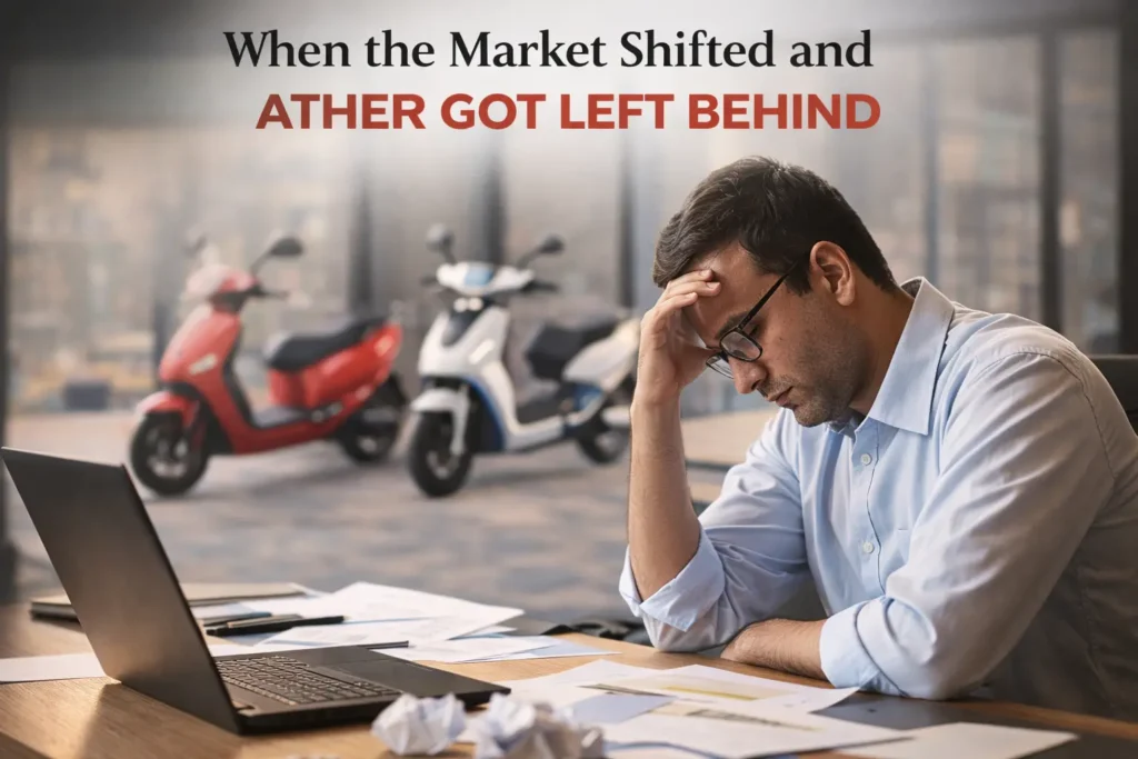 Ather struggling in Indian EV market competition with Ola TVS and Bajaj growth phase