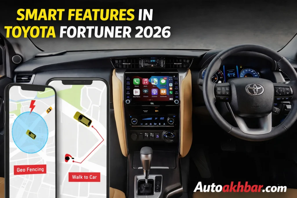 Toyota Fortuner 2026 interior with smart connected features and infotainment system