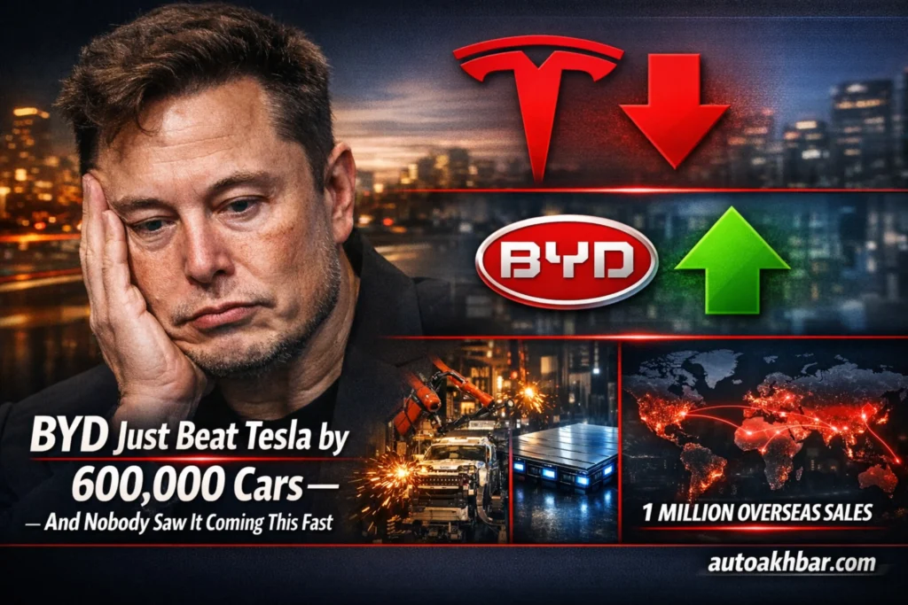 BYD outsold Tesla by 620000 cars in 2025 EV sales comparison chart - AutoAkhbar