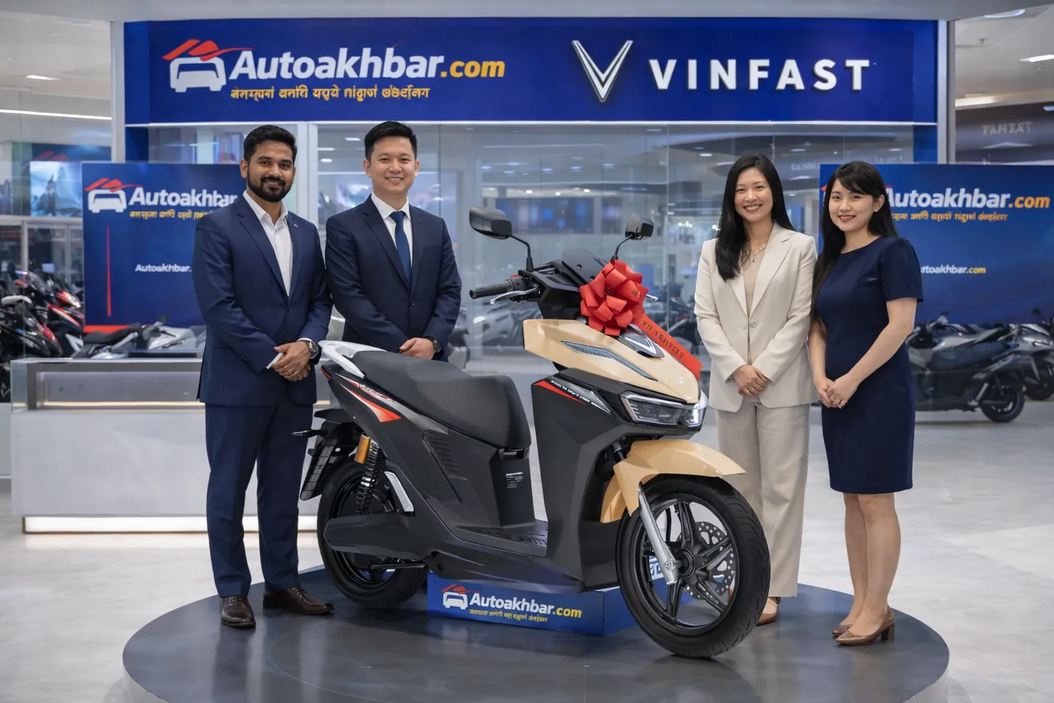 Vinfast electric scooters Evo Filss and Viper showcased during India launch with modern EV design