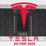 Tesla AI5 chip HW5 architecture close up showing next generation AI processing unit