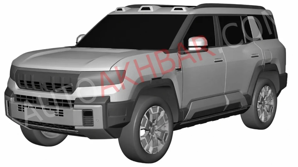 BYD Leopard 8 front design India patent boxy SUV with LED grille and rugged styling