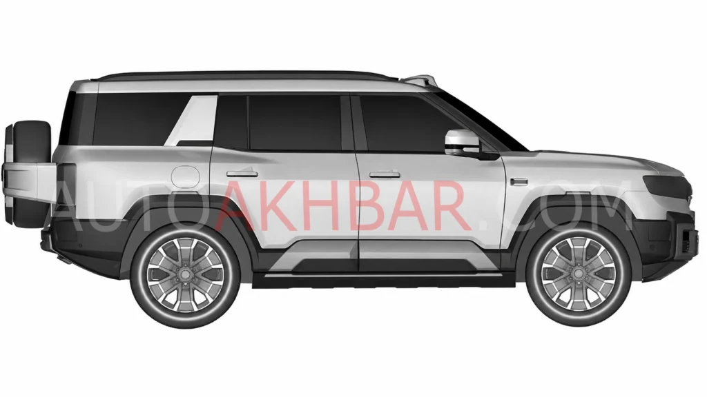 BYD Leopard 8 side profile large body on frame SUV India patent design
