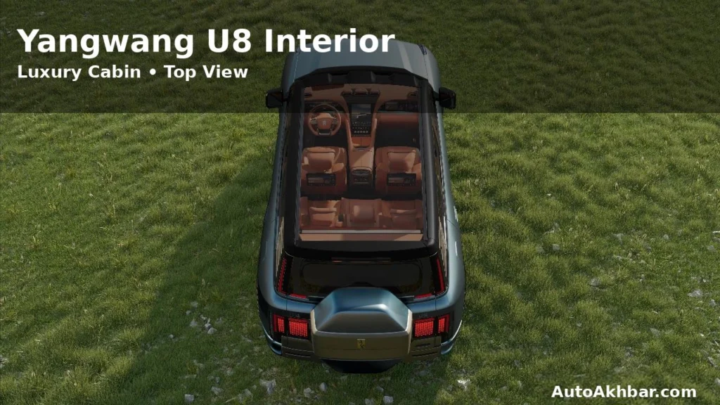 Yangwang U8 interior top view luxury cabin multiple screens