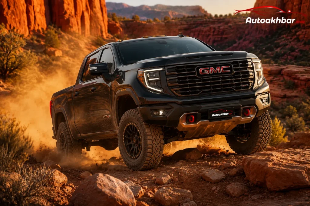2027 GMC Sierra AT4X off-road on rocky terrain