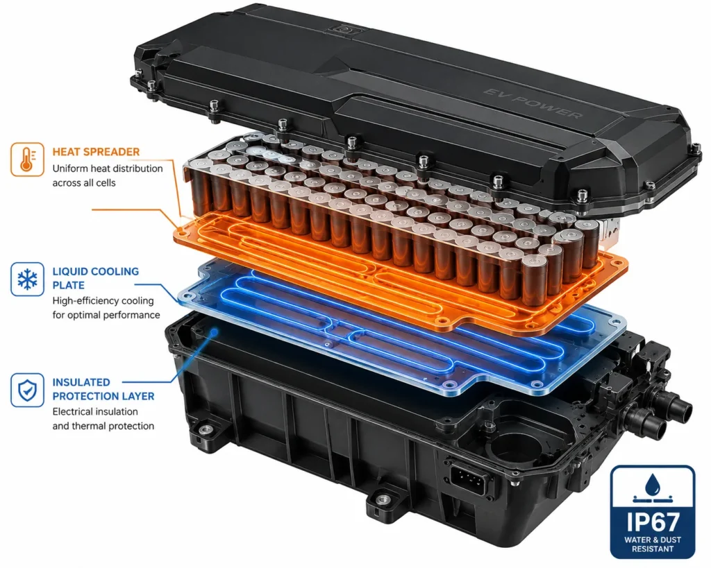 Avore Electric 5 kWh IP67-rated battery pack with four-way thermal management