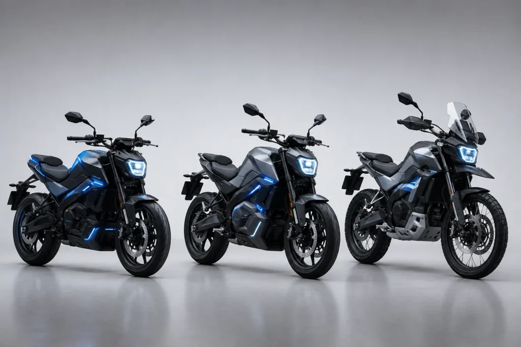 Avore Electric vs Revolt RV400 vs Tork Kratos R comparison – electric motorcycles India 2026