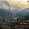 Byrnihat industrial town covered in factory smoke with trucks on NH40 highway — world's most polluted city 2024