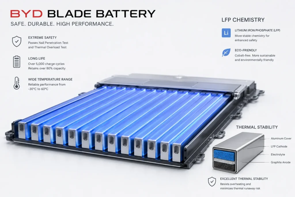 BYD Blade Battery LFP cells used in DM-i Super Hybrid system