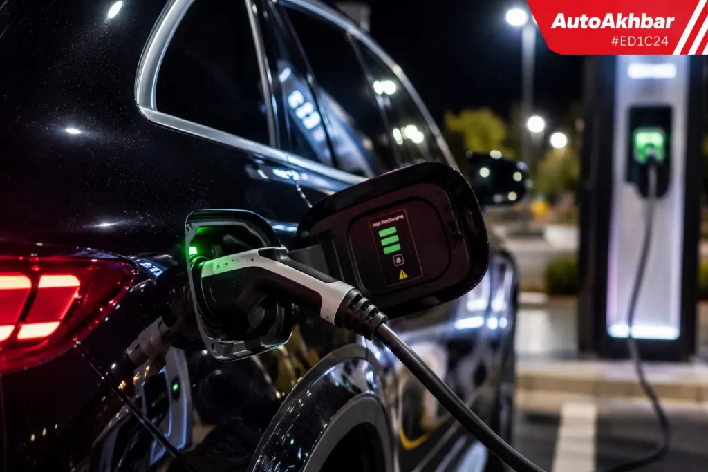 Range Rover Sport Electric charging at a DC fast charger