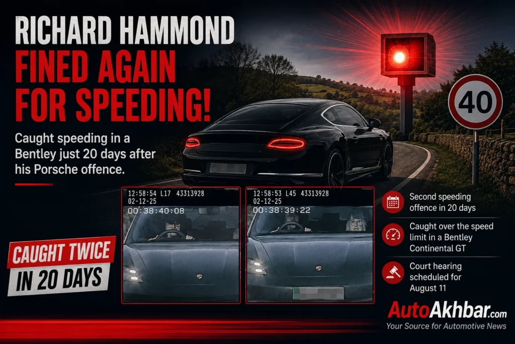Richard Hammond Bentley speeding fine news graphic - AutoAkhbar